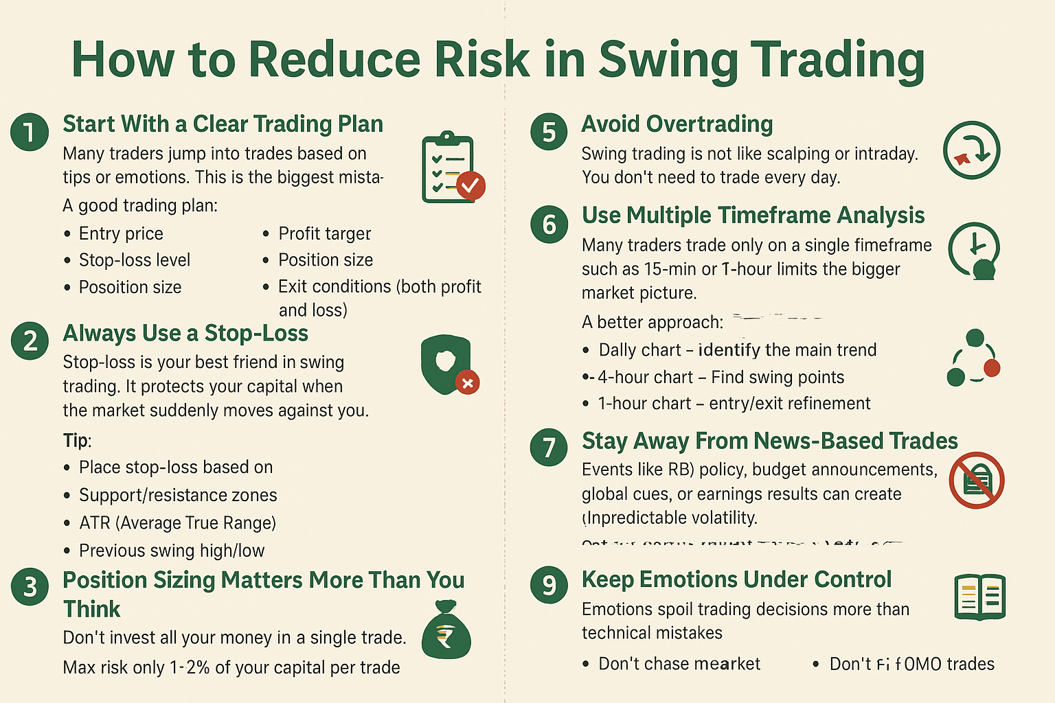 reduce risk in swing trading